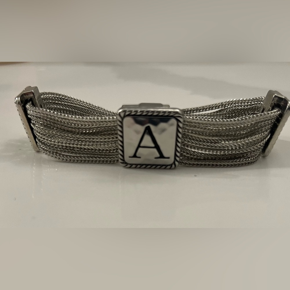 Silver initial bracelet